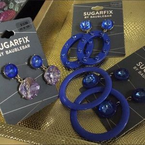 BaubleBar Jewelry - Blue Circle & rhinestone earrings Baublebar NWT BaubleBar Jewelry - Blue Circle & rhinestone earrings Baublebar NWT